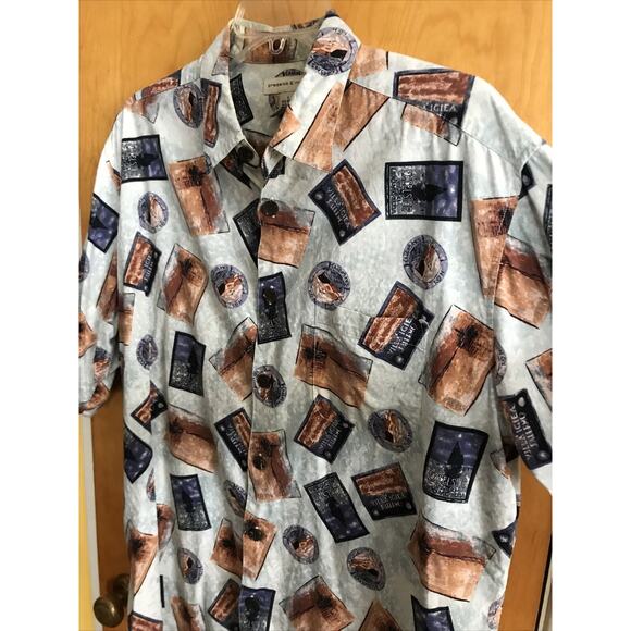 Preswick & Moore Vintage Men’s L Short Sleeve Button Down Cotton Blend Shirt - Picture 11 of 16
